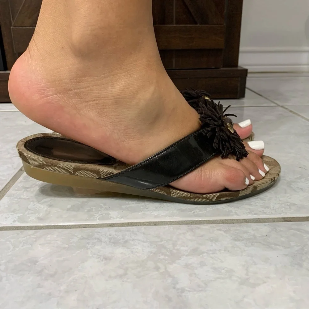 Coach Brown Skye Sandals